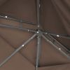 Outdoor Grill Gazebo 8 x 5 Ft, Shelter Tent, Double Tier Soft Top Canopy and Steel Frame with hook and Bar Counters, Brown