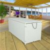 Outdoor Storage Box; 113 Gallon Wicker Patio Deck Boxes with Lid; Outdoor Cushion Storage Container Bin Chest for Kids Toys; Pillows; Towel Creme