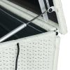 Outdoor Storage Box; 113 Gallon Wicker Patio Deck Boxes with Lid; Outdoor Cushion Storage Container Bin Chest for Kids Toys; Pillows; Towel Creme