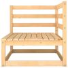 Patio Corner Sofa with Gray Cushions Solid Pinewood