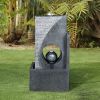 24.4inches Modern Water Fountain with Led Lights for Home Decor