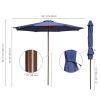 9 Ft Wooden Umbrella