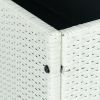 Outdoor Storage Box; 113 Gallon Wicker Patio Deck Boxes with Lid; Outdoor Cushion Storage Container Bin Chest for Kids Toys; Pillows; Towel Creme