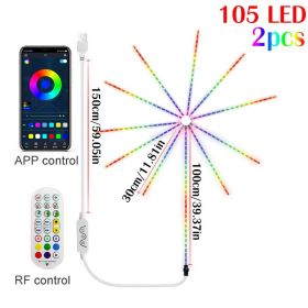 2023 Smart LED Light Strip 200 Modes DIY Firework Bluetooth Music Sound Sync APP Control Christmas Xmas Home Party Wedding Decor (Ships From: CN, Emitting Color: 105LED-2pcs)
