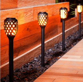 Outdoor Solar Lights;  Water-Resistant Flickering Flames Torch Light;  Landscape Decoration Lighting (size: 4 PCS)