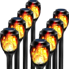 Outdoor Solar Lights;  Water-Resistant Flickering Flames Torch Light;  Landscape Decoration Lighting (size: 8 PCS)